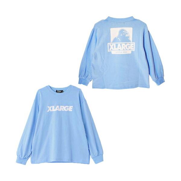 20%OFFセール SALE エクストララージ キッズ 子ども服 ロンT 80-140cm XLARGE KIDS ロゴ&OG長袖Tシャツ ライトブルー メール便OK 25秋冬 X-LARGE