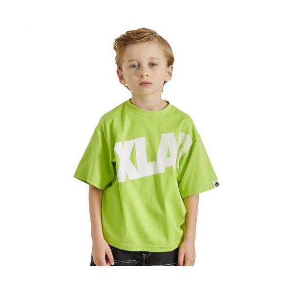 35%OFFセール XLARGE KIDS（エクストララージキッズ） グラデーションロゴ 半袖Tシャツ 2026春夏 （80-140cm） イエローグリーン