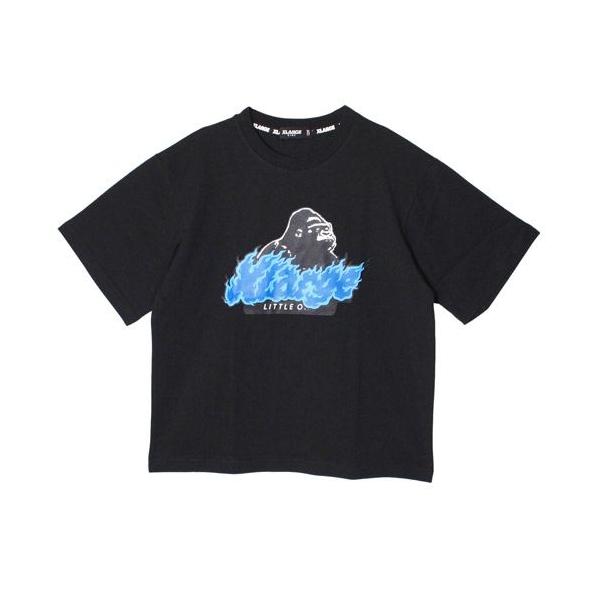 35%OFFセール XLARGE KIDS（エクストララージキッズ） ファイヤーロゴ OG 半袖Tシャツ クロ ブラック（80-140cm） メール便OK 2026春夏