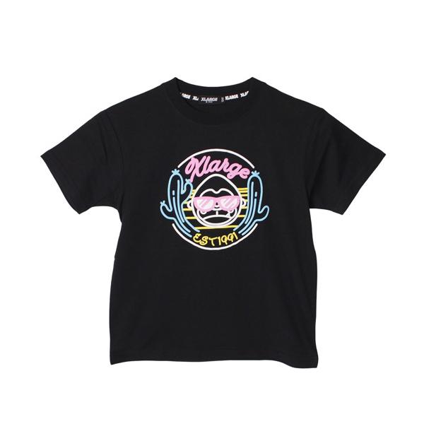 35%OFFセール XLARGE KIDS（エクストララージキッズ） ネオンポップファニーゴリラ 半袖Tシャツ クロ ブラック（80-140cm） メール便OK 26春夏