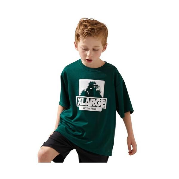 35%OFFセール XLARGE KIDS（エクストララージキッズ） 【吸水速乾・UV】OG半袖Tシャツ グリーン（100-140cm） メール便OK 26春夏