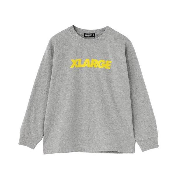 XLARGE KIDS（エクストララージキッズ） バックロゴ長袖Tシャツ TOPグレー（80-140cm） メール便OK 2026秋冬