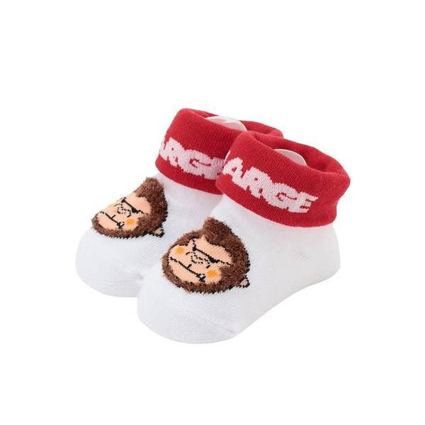 XLARGE KIDS（エクストララージキッズ） ベビー用 靴下 F(9-13cm) ファニーゴリラ折り返しベビーソックス　シロ　ホワイト メール便OK 2026秋冬