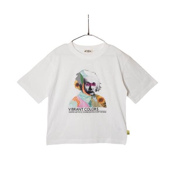40%OFFセール MAKE YOUR DAY（メイクユアデイ） アート×イジン半袖Tシャツ オフホワイト 150cm/160cm メール便OK 2026春夏