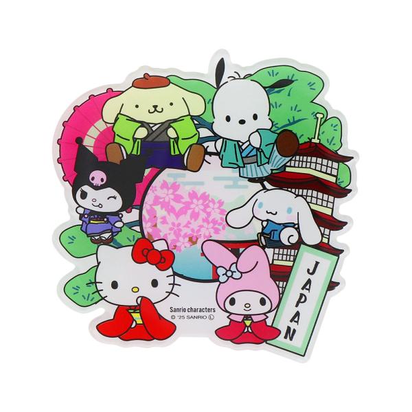 サンリオ マグネット アクリル 和風 JAPAN 松 ハローキティ マイメロディ シナモロール クロミ ポムポムプリン ポチャッコ