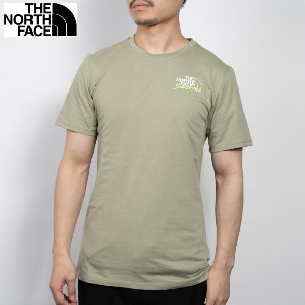 ノースフェイス M FOUNDATION GRAPHIC TEE S/S -EU メンズ Tシャツ ファンデーショングラフィックティー  NF0A55EF 3X3 TEA GREEN THE NORTH FACE