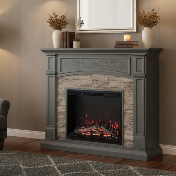 23インチ電気暖炉 セネカ クールスレートグレー/送料無料/LLOYD GRANDE