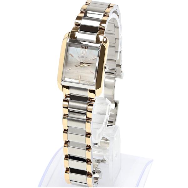 美品 シチズン エル EW5559-89D ホワイトシェル文字盤 ゴールド×シルバー レディース 腕時計 CITIZEN L