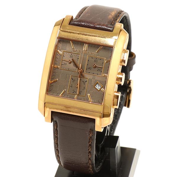 中古 バーバリー BU1566 スクエア ブラウン メンズ 腕時計 BURBERRY