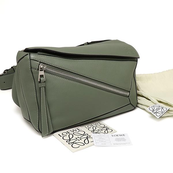 LOEWE 未使用 ロエベ パズル バムバッグ スモール B510P35X09 カーキ 