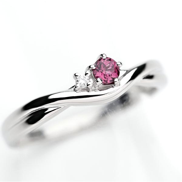 TASAKI 新品同様 田崎真珠 ガーネット ダイヤ0.01ct Pt900