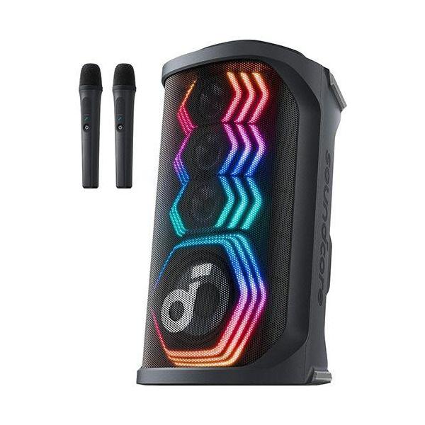 A31A3012 アンカー Anker Soundcore Rave 3S パーティースピーカー カラオケ対応 ワイヤレスマイク2本付属 12時間再生 IPX4防滴 Bluetooth 5.3 ブラック