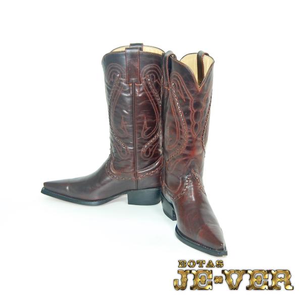 ウエスタンブーツ レディース 23.0 本革 編み込み飾り : オオゼキ靴店