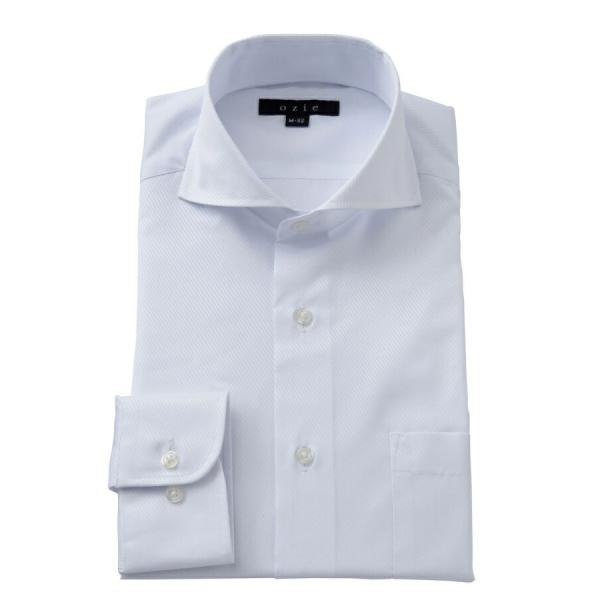 高機能クールマックスRスーパードライファブリック使用防しわ性に優れ、ご家庭でのお手入れが楽！スーツやジャケットで上品にカーディガンやニットできれい目カジュアルにシャツ1枚でラフに上質かつ快適なホリゾンタルカラーシャツホワイト　白■素材：　ポ...