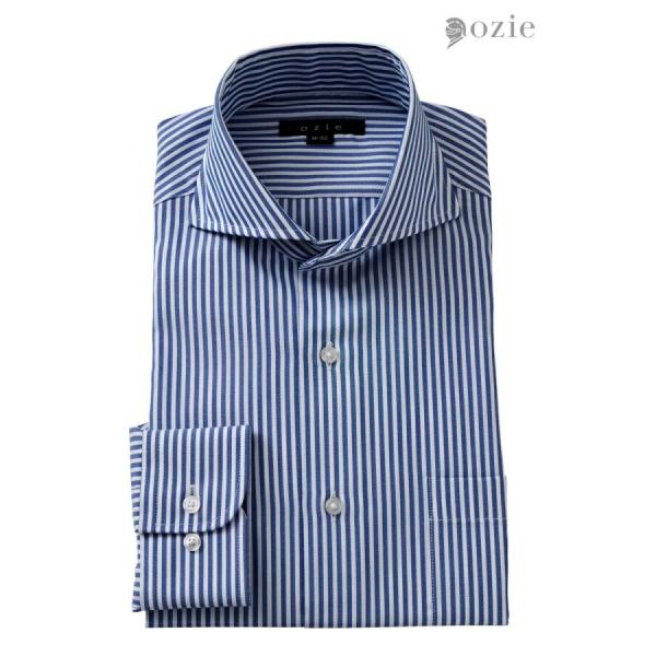 ワイシャツ メンズ 長袖 カッターシャツ yシャツ ビジネスシャツ 形態安定 ノーアイロン ホリゾンタルカラー ブロード クールマックス