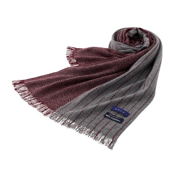 マフラー ストール カシミヤ100 ワインレッド グレー ヘリンボーン ストライプ 大判 ギフト プレゼント オジエ Ozie Mf L Kem73 16 Winered Ozie オジエ ワイシャツ専門店 通販 Yahoo ショッピング