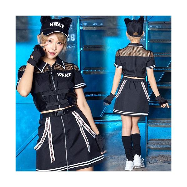 ニュークラッシュ クロネコSWAT      /スワット コスプレ 黒猫 衣装 なりきり レディース スタイリッシュ 近未来 コスチューム ハロウィン イベント (909132)
