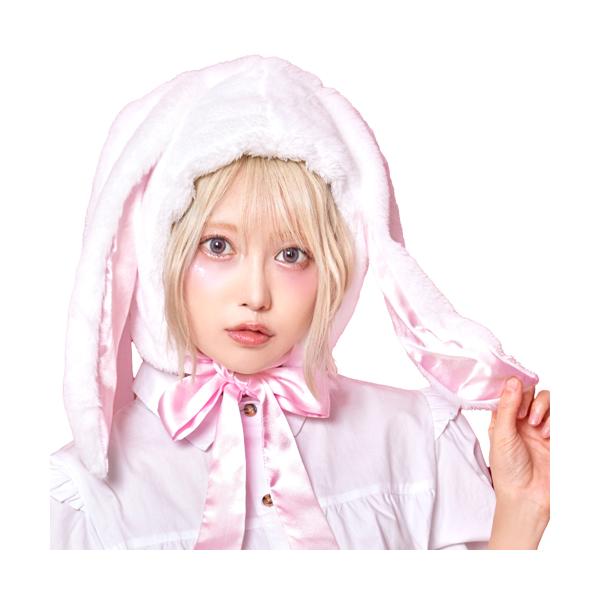 1点までメール便も可能) たれみみうさちゃんキャップ ホワイト