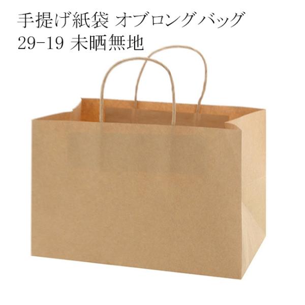 手提げ紙袋 オブロングバッグ 29-19 未晒無地 (巾290 マチ190 高さ190