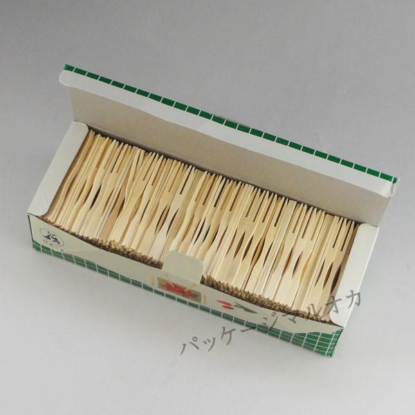 ●商品コード：061804-0011●JAN：●入数：1,000本●単価：1.4円/1本(税込)●サイズ… 長さ：90mm●商品説明：先端が２つに割れている竹で出来たフォークです。