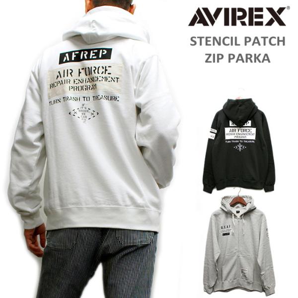 AVIREX セール！アビレックス ステンシル パッチ ジップ