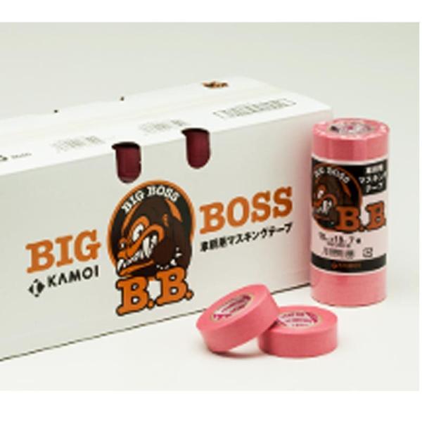 カモイ　マスキングテープ　各１箱 BB ビッグボス ピンク 24mm幅×18M 50巻(1箱) カモイ マスキングテープ
