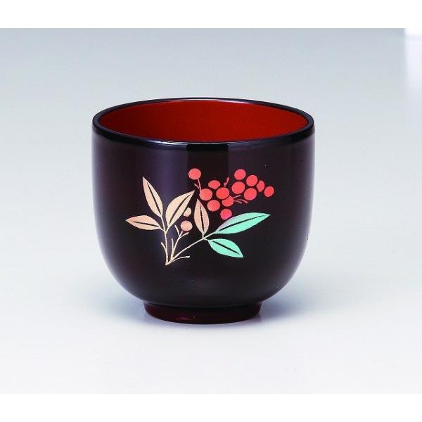 ぐい呑み 漆器 溜内朱 都 なんてん 南天 25-63-14