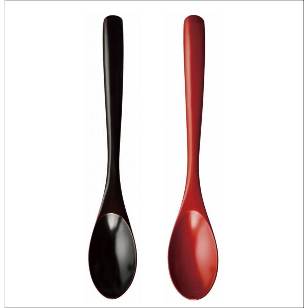 木製カレースプーン　会津若松漆器　 溜/朱　25-90-1.2　追跡メール便対応