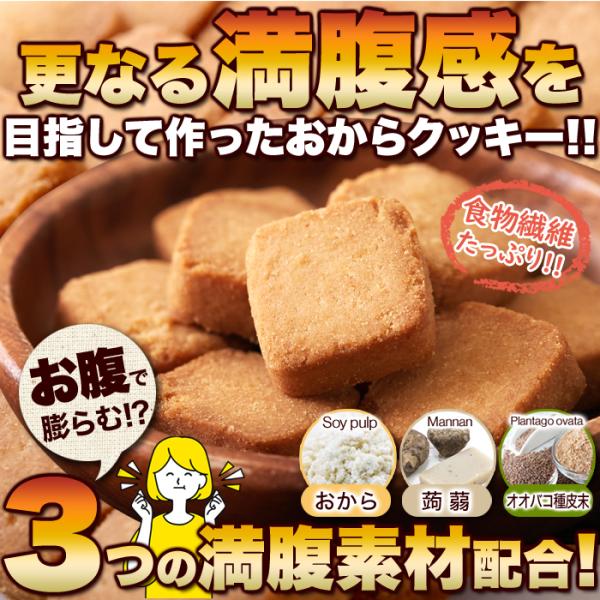 オオバコ入り 豆乳おからクッキー 500g  食物繊維 おから こんにゃく オオバコ種皮末 配合