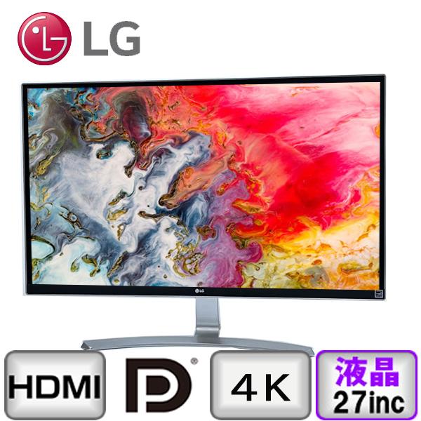 4K LGエレクトロニクス 27UD68-W HDMI DisplayPort ノングレア 非光沢 3840x2160 27インチ ホワイト 中古  液晶 ディスプレイ Bランク