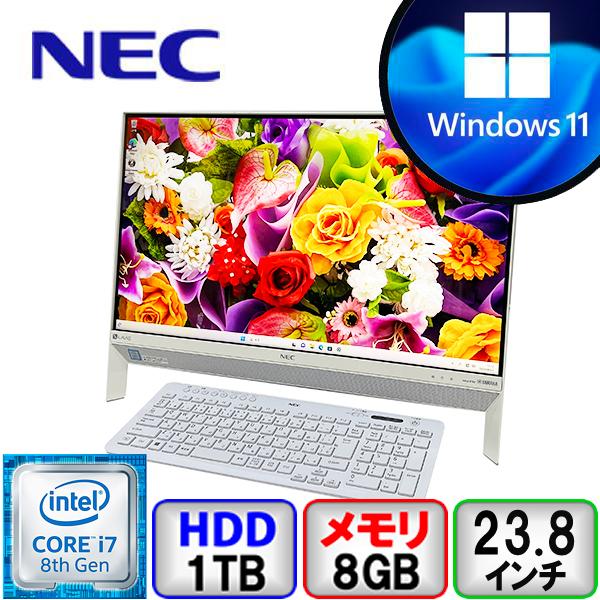 NEC LAVIE DA700/K PC-DA700KAW Core i7 8GB メモリ 1000GB HD DVDマルチ Windows11  Home 64bit Office搭載 中古 デスクトップパソコン Bランク