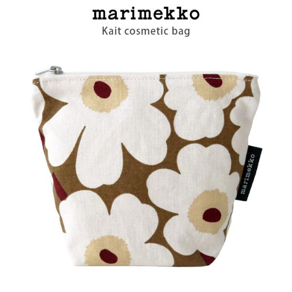 ポーチ マリメッコ  Mini Unikko ミニ ウニッコ Kait コスメティックバッグ　グリーンアンバー×クリーム　メール便可