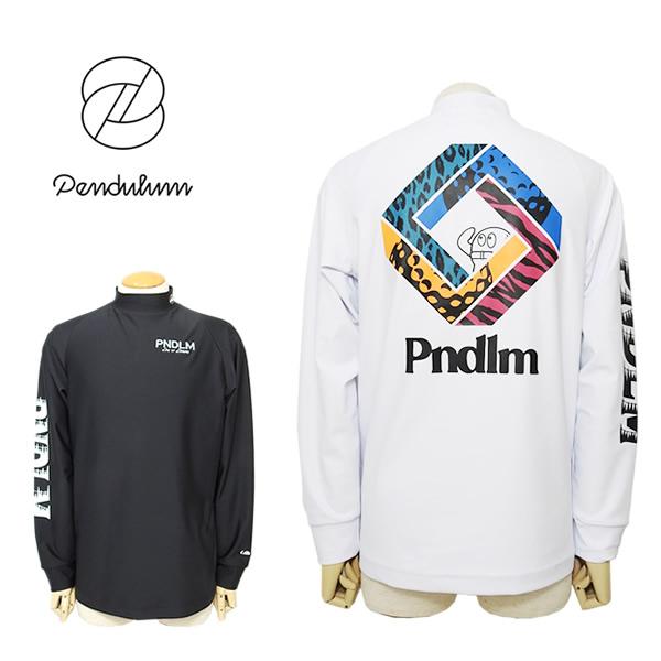 ペンデュラム メンズ カットソー モックネック 長袖 ストレッチ マルチカラープリント GOLFBOY PENDULUM 04MO-01 SQUARE LOGO MOCK NECK 2025秋冬