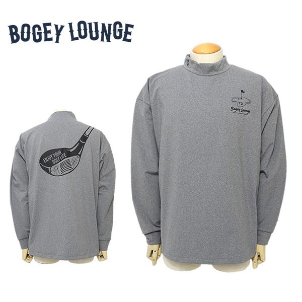 ボギーラウンジ ゴルフ メンズ モックネック カットソー 長袖 裏起毛 ストレッチ プリント MOCKNECKT-SHIRT 5H199-78BG 2025秋冬