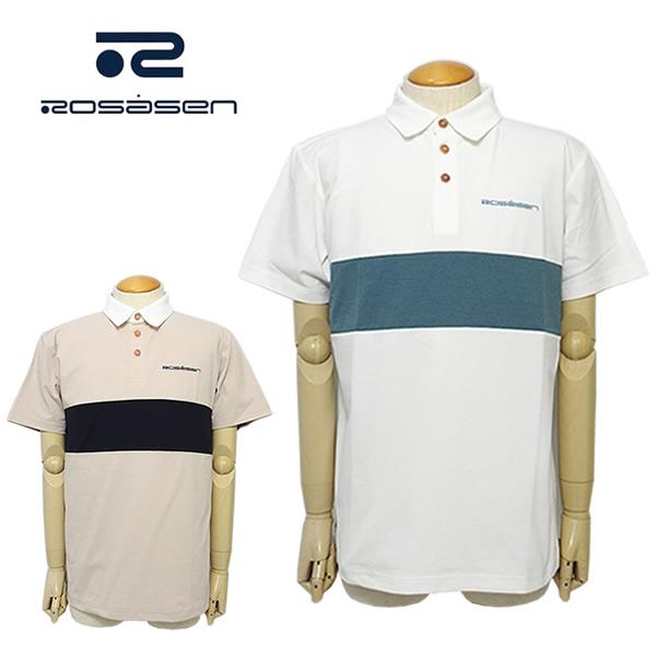 ロサーセン ゴルフウェア メンズ ポロシャツ 半袖 SORONA POLO 切り替え ストレッチ 吸水速乾 UV エコ ソロナ 044-25441 ROSASEN 26s