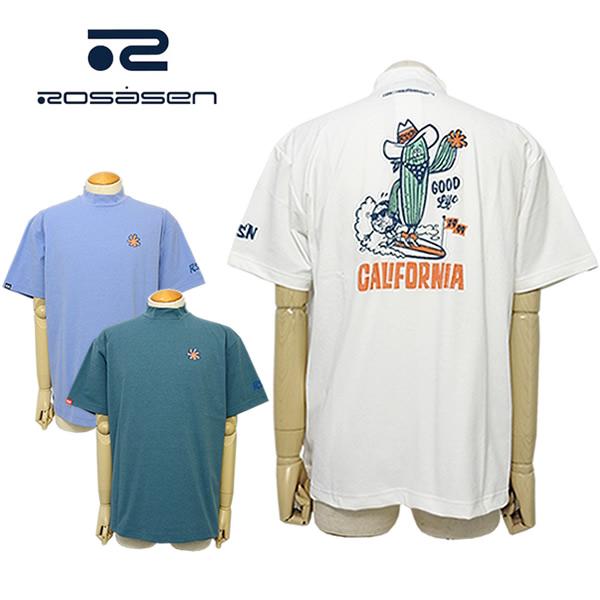 ロサーセン ゴルフウェア メンズ シャツ カットソー モックネック 半袖 SORONA MockNeck キャラクター ストレッチ 吸水速乾 UV ソロナ 044-25445 ROSASEN 26s