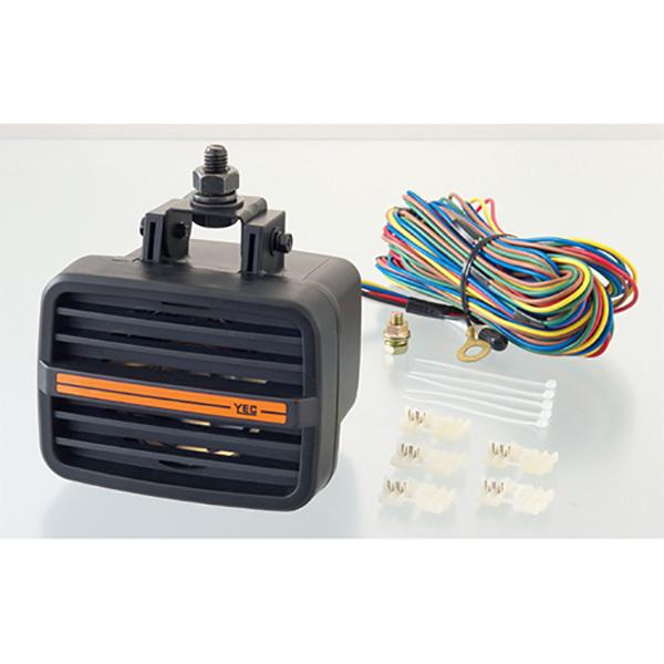 ●日本製●「ピンポン・ピンポン♪、左へ曲がります」・「ピンポン・ピンポン♪、バックします」と音声で知らせるアラームです。●夜間に音を小さくできる、減音タイプです。　(尾灯点灯時の減音機能付)●サイズ：タテ112×ヨコ120×奥行き100mm...