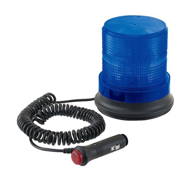 LED警告灯 DC12/24V ブルー 点滅 マグネット式 準防水 IP66 回転