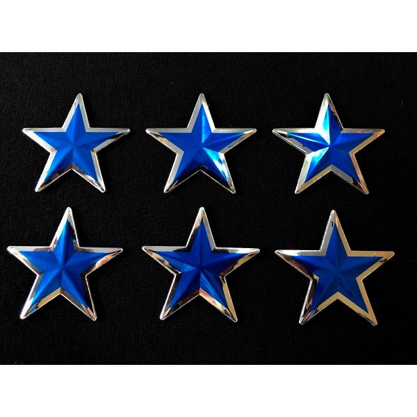 3Dデコデカール 星型 小2シート入り クロームメッキ 外装 ステッカー
