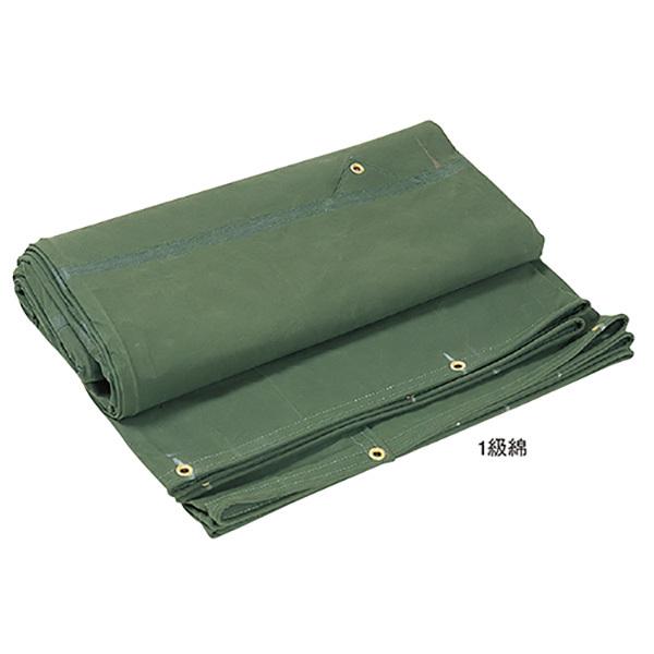 トラックシート 平シート 高級品 1級綿10号 巾3.5×長さ7m グリーン