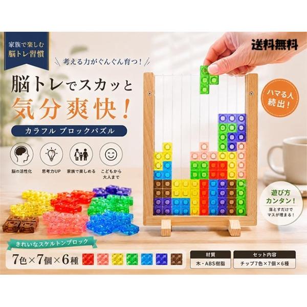 子供から大人まで家族で楽しめる木製ブロックパズル 脳トレ 知育玩具 空間認識 集中力