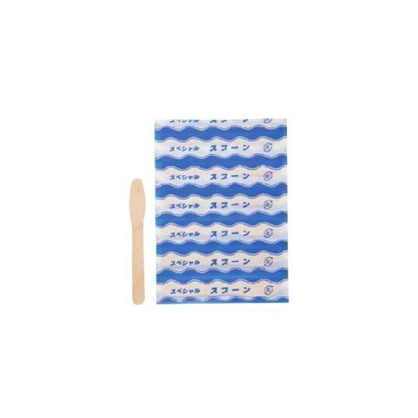 【300本】木製・Ｌサイズ アイスクリームスプーン 袋入  12.5cm 神堂 使い捨て 業務用 ウッド カトラリー アイススプーン 紙袋入  (個包装)　300本入　(16208)
