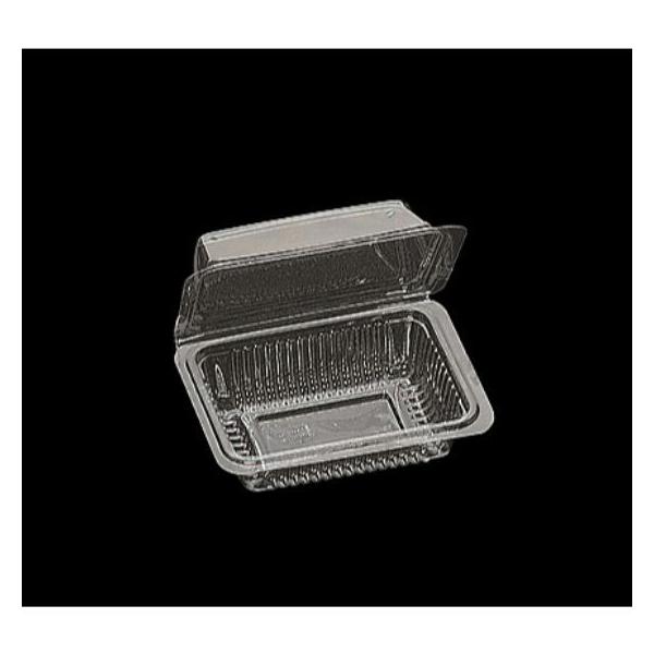 フードパック P-62　（おむすび2ケ入）◇さまざまなシーンに対応できるリーズナブルな汎用一体式容器です。●本体：レンジ不可●素材：OPS●耐熱温度：80℃　　　　　　●サイズ：124×93×30（31）mm●入数：100枚