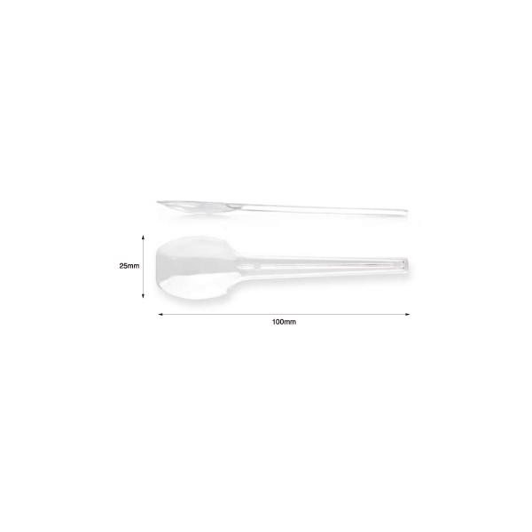 【500本】スプーン 100mm 透明 (単袋入) ホウケン産業 使い捨て 業務用 プラスチック カトラリー デザートスプーン 10cm (1本個包装) 500本入 送料無料