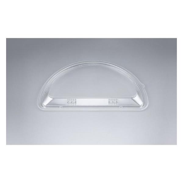 BFコモプレ内32ハーフ 嵌合蓋◇余分な蒸気を逃がす構造になっている容器です。※BFコモプレ内32ハーフ 黒 本体 の蓋です。●蓋：レンジ不可●素材：OPS●耐熱温度：85℃　　　　　●サイズ：φ323×185×20mm ●入数：20枚