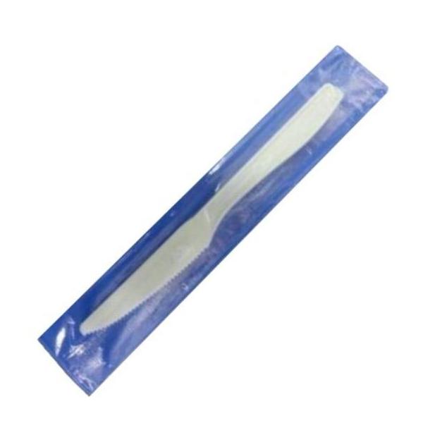 ナイフ 160mm アイボリー （単袋入） ◇テイクアウトや行楽の時などに便利！◇使い捨てタイプのプラスック製ナイフです。●材質：ポリスチレン●サイズ：25×160mm●入数：100本