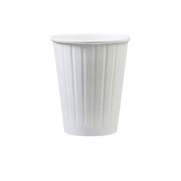 1000個】12オンス 2層 エンボス 紙コップ ホワイト（満杯容量 360ml