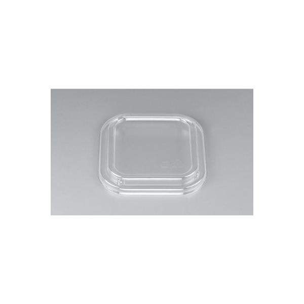 BF-76嵌合蓋◇定番の四角のどんぶり容器です。◇テイクアウトにもイベントにも最適です。●レンジ不可●素材：OPS●耐熱温度：８５℃　　　　　●サイズ：１１７×１１７×７mm ●入数：５０枚