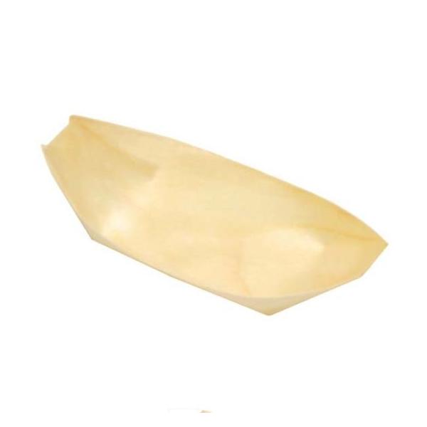 木舟皿◇昔ながらのたこ焼きの容器です。◇木舟皿がたこ焼きの余分な熱、水分、油などを吸収してくれます。●本体：レンジ不可●素材：アスペン　　　●サイズ（mm）：約 200×90×H21 ●底サイズ：約 90×70●入数：100枚