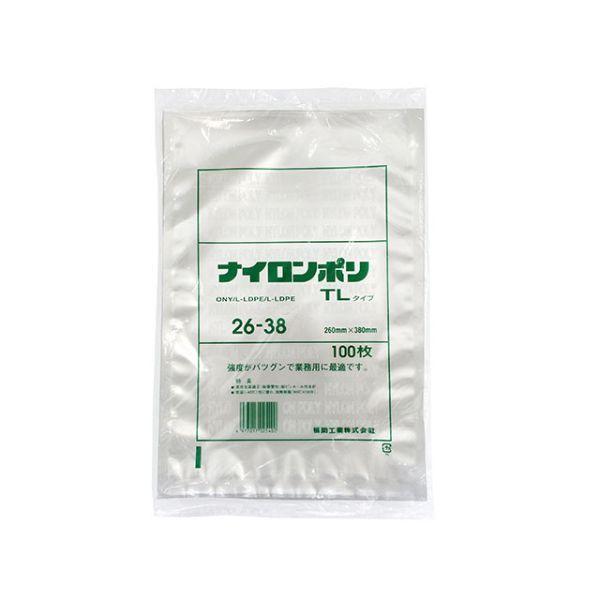 ナイロンポリ TLタイプ No.26-38  260×380 三方タイプ 100枚 福助工業